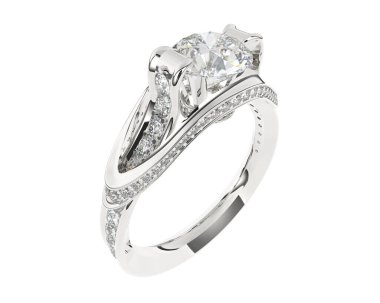 Güzel nişan yüzüğü arka planda izole edildi. 