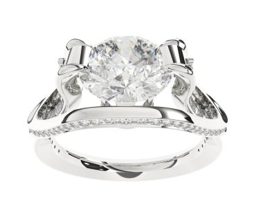 Güzel nişan yüzüğü arka planda izole edildi. 