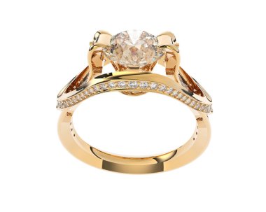 Güzel nişan yüzüğü arka planda izole edildi. 