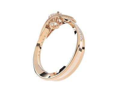 Güzel nişan yüzüğü arka planda izole edildi. 