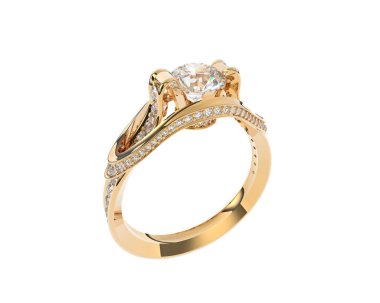 Güzel nişan yüzüğü arka planda izole edildi. 