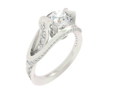 Güzel nişan yüzüğü arka planda izole edildi. 