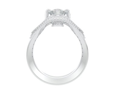 Güzel nişan yüzüğü arka planda izole edildi. 