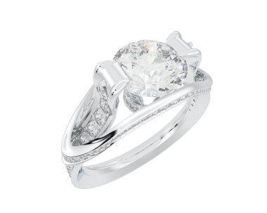 Güzel nişan yüzüğü arka planda izole edildi. 