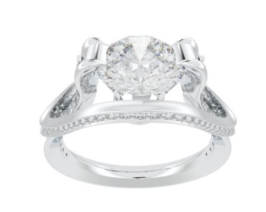 Güzel nişan yüzüğü arka planda izole edildi. 