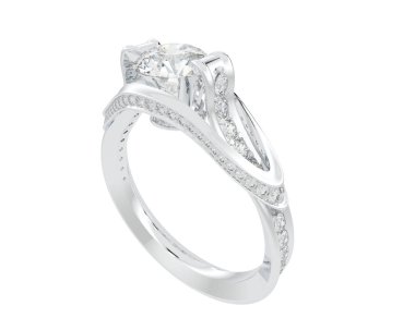 Güzel nişan yüzüğü arka planda izole edildi. 