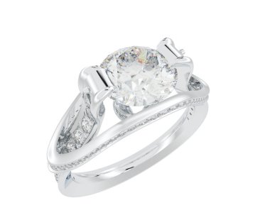 Güzel nişan yüzüğü arka planda izole edildi. 