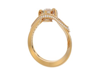 Güzel nişan yüzüğü arka planda izole edildi. 