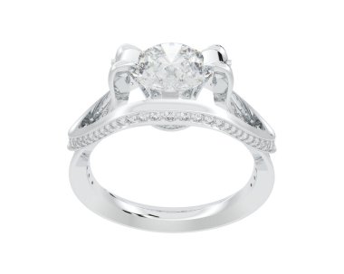 Güzel nişan yüzüğü arka planda izole edildi. 