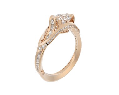 Güzel nişan yüzüğü arka planda izole edildi. 