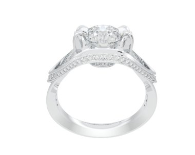 Güzel nişan yüzüğü arka planda izole edildi. 