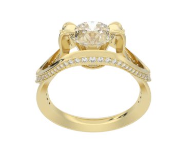 Güzel nişan yüzüğü arka planda izole edildi. 