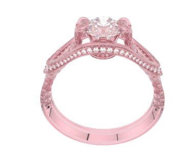 Güzel nişan yüzüğü arka planda izole edildi. 