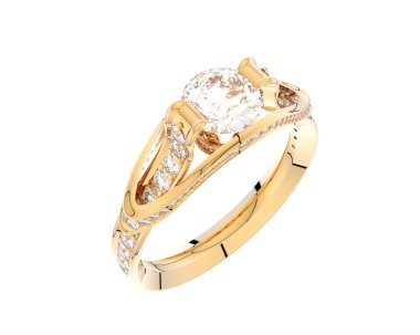 Güzel nişan yüzüğü arka planda izole edildi. 