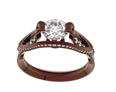 Güzel nişan yüzüğü arka planda izole edildi. 