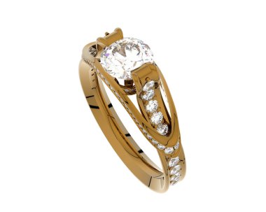 Güzel nişan yüzüğü arka planda izole edildi. 