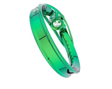 Güzel nişan yüzüğü arka planda izole edildi. 