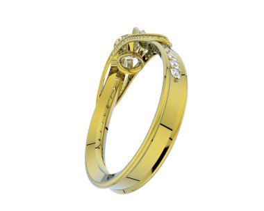 Güzel nişan yüzüğü arka planda izole edildi. 