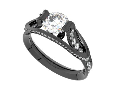 Güzel nişan yüzüğü arka planda izole edildi. 