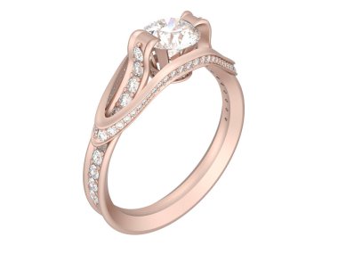 Güzel nişan yüzüğü arka planda izole edildi. 