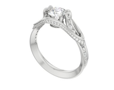 Güzel nişan yüzüğü arka planda izole edildi. 