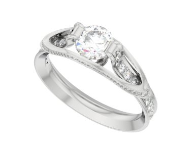 Güzel nişan yüzüğü arka planda izole edildi. 