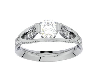 Güzel nişan yüzüğü arka planda izole edildi. 