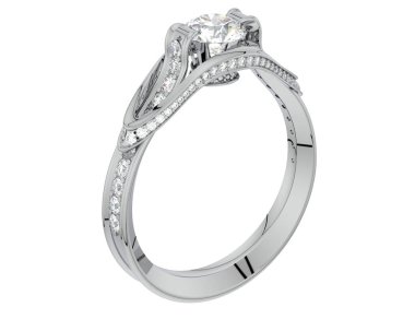 Güzel nişan yüzüğü arka planda izole edildi. 