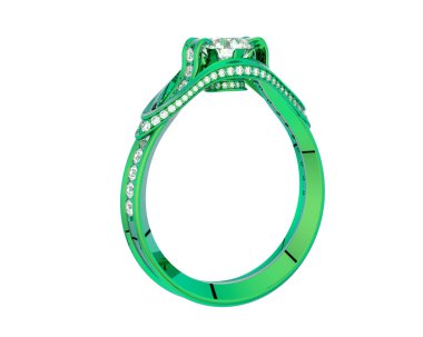 Güzel nişan yüzüğü arka planda izole edildi. 