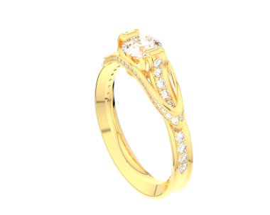 Güzel nişan yüzüğü arka planda izole edildi. 