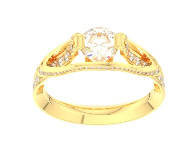 Güzel nişan yüzüğü arka planda izole edildi. 