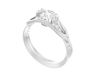 Güzel nişan yüzüğü arka planda izole edildi. 