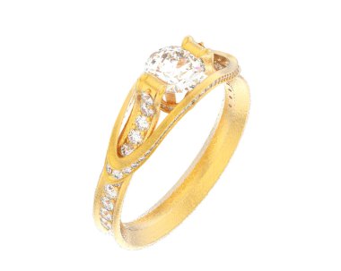 Güzel nişan yüzüğü arka planda izole edildi. 