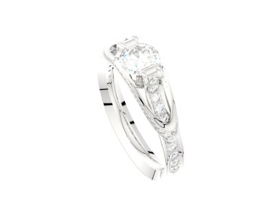 Güzel nişan yüzüğü arka planda izole edildi. 