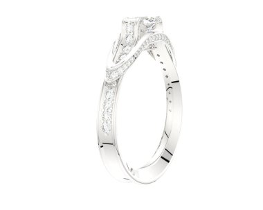 Güzel nişan yüzüğü arka planda izole edildi. 