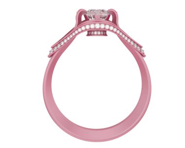 Güzel nişan yüzüğü arka planda izole edildi. 