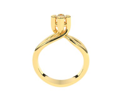 Güzel nişan yüzüğü arka planda izole edildi. 