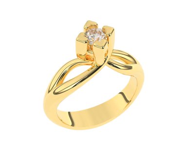 Güzel nişan yüzüğü arka planda izole edildi. 