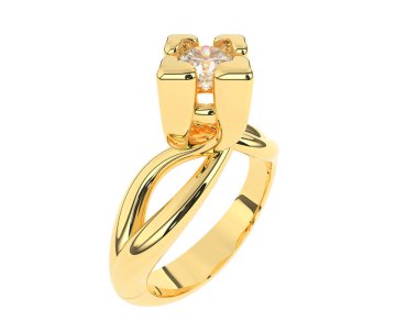 Güzel nişan yüzüğü arka planda izole edildi. 