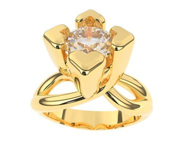 Güzel nişan yüzüğü arka planda izole edildi. 