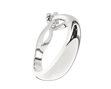 Güzel nişan yüzüğü arka planda izole edildi. 