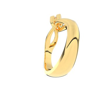 Güzel nişan yüzüğü arka planda izole edildi. 