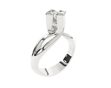 Güzel nişan yüzüğü arka planda izole edildi. 