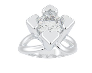 Güzel nişan yüzüğü arka planda izole edildi. 