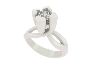 Güzel nişan yüzüğü arka planda izole edildi. 