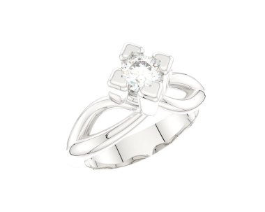 Güzel nişan yüzüğü arka planda izole edildi. 