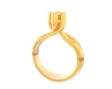 Güzel nişan yüzüğü arka planda izole edildi. 