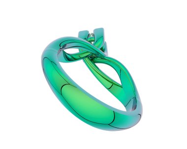 Güzel nişan yüzüğü arka planda izole edildi. 