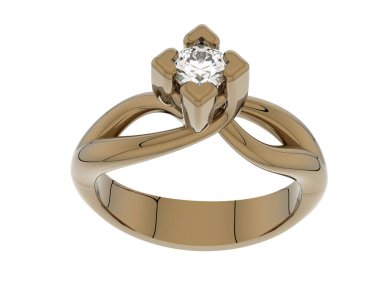 Güzel nişan yüzüğü arka planda izole edildi. 