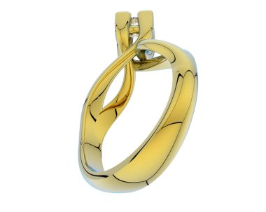 Güzel nişan yüzüğü arka planda izole edildi. 